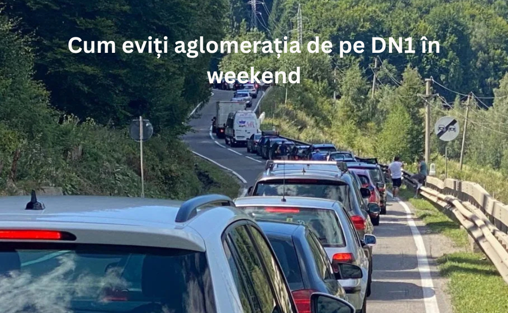 Coloană de autoturisme pe DN1 în drum spre stațiunile de pe Valea Prahovei