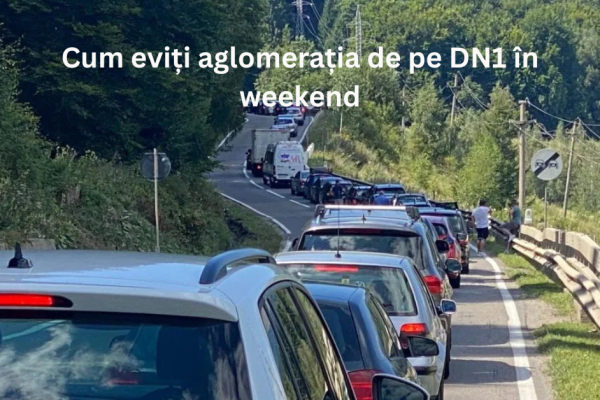 Coloană de autoturisme pe DN1 în drum spre stațiunile de pe Valea Prahovei