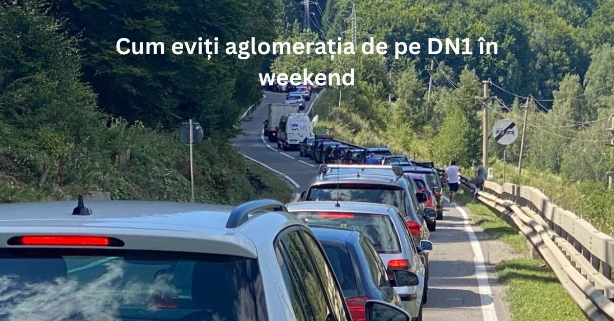 Coloană de autoturisme pe DN1 în drum spre stațiunile de pe Valea Prahovei